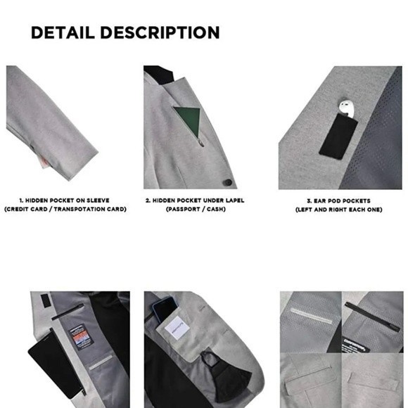 ARMYANTS Men’s Sz 46R Navy Blue Travel Blazer - Picture 4 of 12